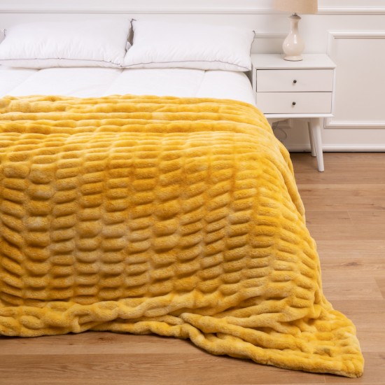 Faux Fur Fluffy Yellow Bedding Duvet Cover Set Down Comforter Quilt Cover Custom 100% Polyester 80 Knitted 1 Pcs 173 * 118 300tc