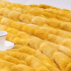 Faux Fur Fluffy Yellow Bedding Duvet Cover Set Down Comforter Quilt Cover Custom 100% Polyester 80 Knitted 1 Pcs 173 * 118 300tc