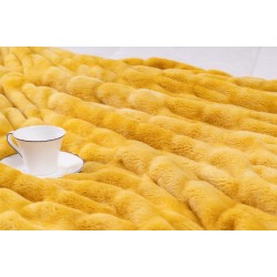 Faux Fur Fluffy Yellow Bedding Duvet Cover Set Down Comforter Quilt Cover Custom 100% Polyester 80 Knitted 1 Pcs 173 * 118 300tc