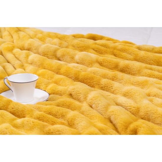 Faux Fur Fluffy Yellow Bedding Duvet Cover Set Down Comforter Quilt Cover Custom 100% Polyester 80 Knitted 1 Pcs 173 * 118 300tc