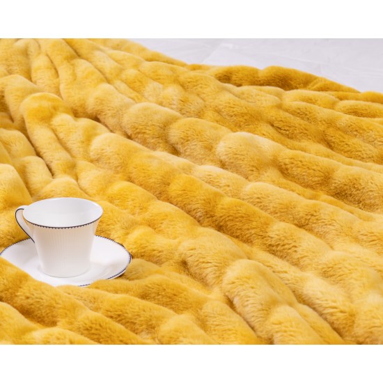 Faux Fur Fluffy Yellow Bedding Duvet Cover Set Down Comforter Quilt Cover Custom 100% Polyester 80 Knitted 1 Pcs 173 * 118 300tc
