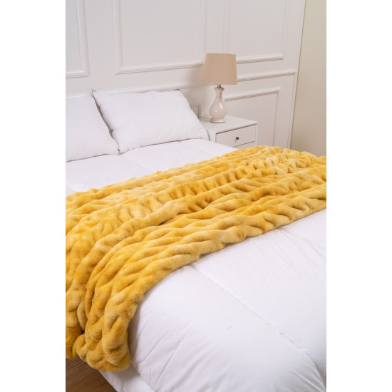 Faux Fur Fluffy Yellow Bedding Duvet Cover Set Down Comforter Quilt Cover Custom 100% Polyester 80 Knitted 1 Pcs 173 * 118 300tc