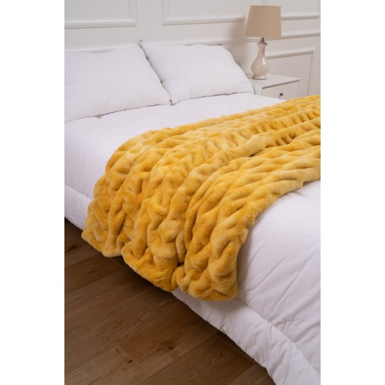 Faux Fur Fluffy Yellow Bedding Duvet Cover Set Down Comforter Quilt Cover Custom 100% Polyester 80 Knitted 1 Pcs 173 * 118 300tc