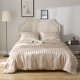 Silky Satin Smooth King size Jacquard Striped Solid Color Duvet Cover Set