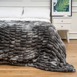 Black Faux Fur Velvet Fluffy Bedding King Size Duvet Cover