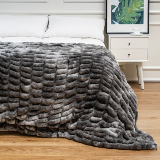 Black Faux Fur Velvet Fluffy Bedding King Size Duvet Cover