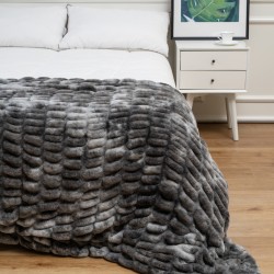 Black Faux Fur Velvet Fluffy Bedding King Size Duvet Cover