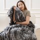 Black Faux Fur Velvet Fluffy Bedding King Size Duvet Cover