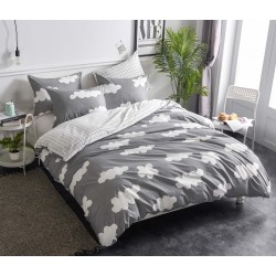 100% Cotton 90''x90'' Clouds Pattern Soft Hypoallergenic Breathable Duvet Cover Pillowcase Comforter Cover With Zip Closure