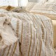 Duvet Cover Set Queen Geometric Pattern Print White Duvet Cover Soft Microfiber Comforter Cover with Button Closure Corner Tie