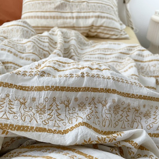 Duvet Cover Set Queen Geometric Pattern Print White Duvet Cover Soft Microfiber Comforter Cover with Button Closure Corner Tie