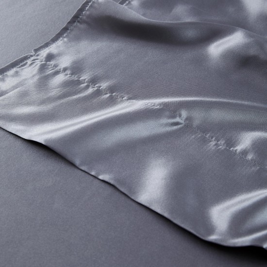  Breathable hypoallergenic Mulberry Silk Natural Dye Satin Deep Pocket Fitted flat bed sheet lenol silk 22 Momme full size