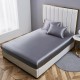  Breathable hypoallergenic Mulberry Silk Natural Dye Satin Deep Pocket Fitted flat bed sheet lenol silk 22 Momme full size