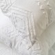 Farmhouse Solid White Textured Sideways Chevron Zig Zag Pattern 100% Cotton Duvet Cover Set