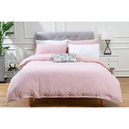 Embroidery Comforter Cover Washed Microfiber Tufted Textured Duvet Cover Set Bedsheet Bedding Set with Diamond Pattern