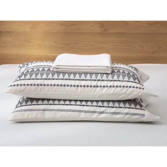 Customized Design 3d Printing Washed Cotton Linen Bohemian Striped Home Decorative Bed Sheet/duvet Cover Set With Pillowcase