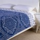 Microfiber or Cotton Bedspread Quilt Sets-Reversible Patchwork Blue Classic Bohemian Pattern bed comforter set