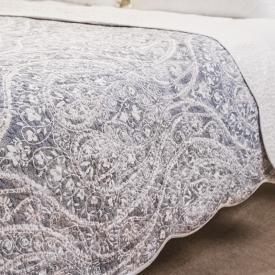 Oversized Washed Lightweight Printed Floral Bed Coverlet 100 cotton Quilt Bedspread Cover Set with 1 Quilt and 2 Shams