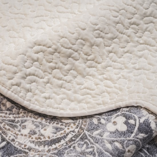Oversized Washed Lightweight Printed Floral Bed Coverlet 100 cotton Quilt Bedspread Cover Set with 1 Quilt and 2 Shams